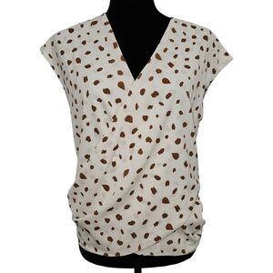 umgee, Women's Size Small Stylish White and Brown Women's Top